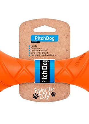 Pitchdog barbell - іграшка-гантель для собак, помаранчева