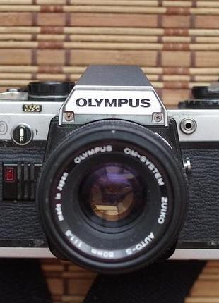 Фотоаппарат olympus om-10 + olympus om zuiko 50 mm 1.8 с ремнем