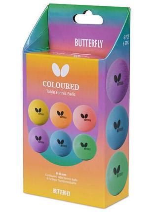 Мячи для настольного тенниса butterfly coloured balls 6 шт (7011630440)