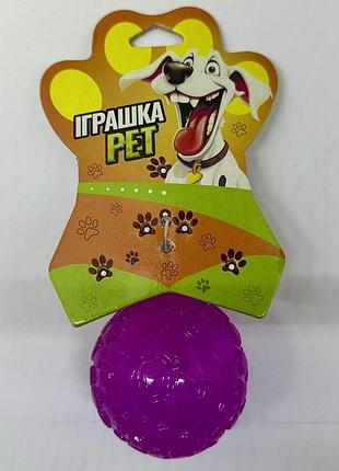 Іграшка squeaky ball - гумовий м’яч для собак, ø6 см, фіолетовий