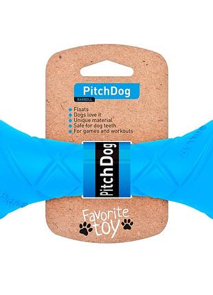 Pitchdog barbell - игрушка-гантель для собак, голубая