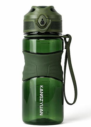 Бутылка kangzyuan 650 мл - зеленая tritan bpa-free, ударопрочная, спортивная с эргономичной крышкой