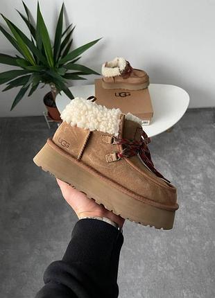 Бежевые женские угги ugg funkarra platform chestnut х угг бутс 41