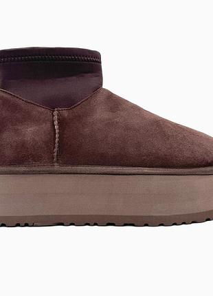 Женские коричневые ботинки ugg classic dipper boots low brown х диппер 36