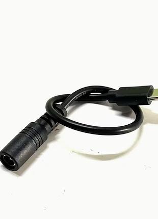Перехідник кабель dc на usb type-c fd-20b 20см чорний