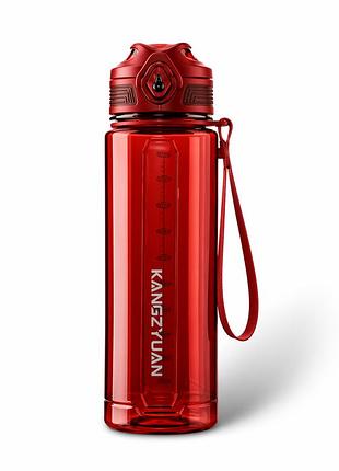 Пляшка kangzyuan 700 мл — червона tritan bpa-free, ударостійка, спортивна з ергономічною кришкою