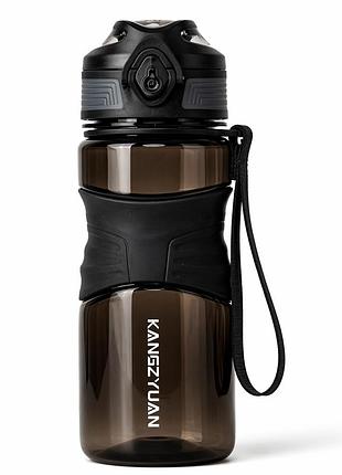Бутылка kangzyuan 650 мл - черная tritan bpa-free, ударопрочная, спортивная с эргономичной крышкой