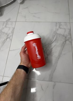 Спортивний шейкер bodysport (wave) 600 мл, червоний (bpa free)