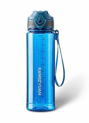 Пляшка kangzyuan 700 мл — блакитна tritan bpa-free, ударостійка, спортивна з ергономічною кришкою