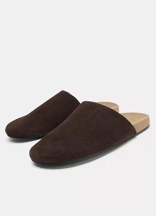 Замшеві мюлі zara, розмір 40