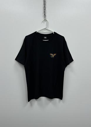 Вінтажна футболка stussy eagle printed crewneck cotton t-shirt black