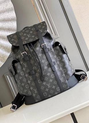 Рюкзак louis vuitton чоловічий ✦ темно‑сірий монограм louis vuitton | lv (christopher)