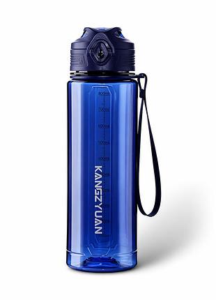 Пляшка kangzyuan 700 мл — синя tritan bpa-free, ударостійка, спортивна з ергономічною кришкою
