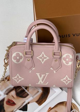 Сумка louis vuitton nano speedy bandoulière 20 розово-молочный есть