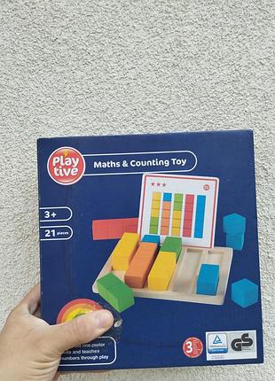 Деревянная развивающая игрушка playtive монтессори 3+ | личба, математика, сортировка