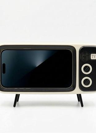 Bluetooth-динамік «retro tv» — підставка для телефону з колонкою, beige (б/в)
