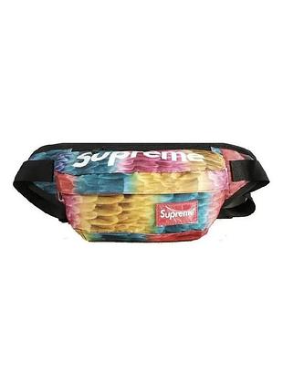 Бананка поясна сумка літня чоловіча жіноча дитяча супрім supreme різнобарвна яскрава