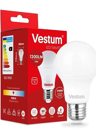 Світлодіодна лампа vestum a60 12w 4100k 220v e27 1-vs-1103