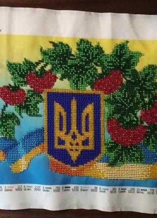 Картина бисером герб украины