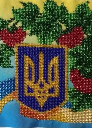 Картина бисером герб украины 2