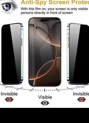 3 шт. захисне скло для iphone 16 12 13 14 15 pro max mini full cover anti-шпигунське скло для iphone 11 17 x xs max 8 plus