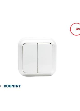 Выключатель 2-кл накладной country мегатек (mtc-0108-002)