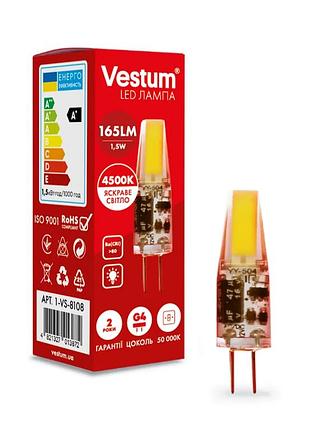 Світлодіодна лампа vestum g4 1,5w 4500k 12v 1-vs-8108