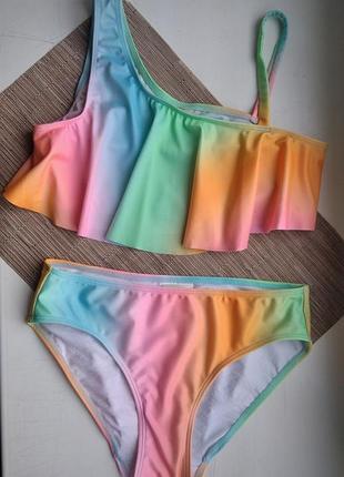 H&amp;m купальник 10-12 років 146-152 см райдужний