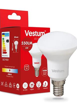 Світлодіодна лампа vestum r50 6w 4100k 220v e14 1-vs-1402
