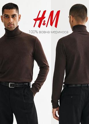 H&amp;m нежный мужской гольф из 100% шерсти мериноса