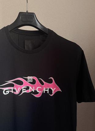 Футболка givenchy flames t-shirt black goat casual