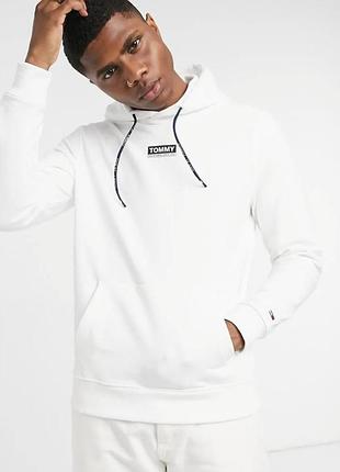 Біле худі tommy hilfiger толстовка з капюшоном з логотипом томами хілфігер кофта
