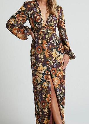Showpo lorelei midi dress цветочное платье шифоновое