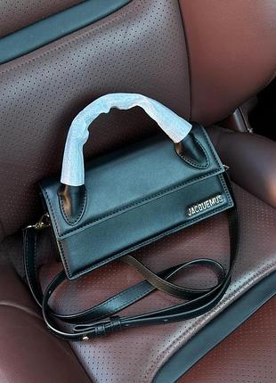 Сумка jacquemus le chiquito long black leather top