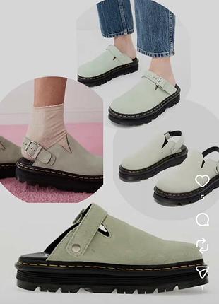 Замшеві мюлі dr. martens zebzag