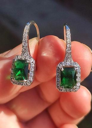 Сережки синие кольцами 925