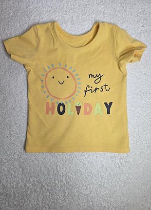 Футболка george жовта 6-9 міс my first holiday