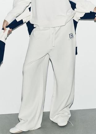 Білі котонові штани zara розмір s