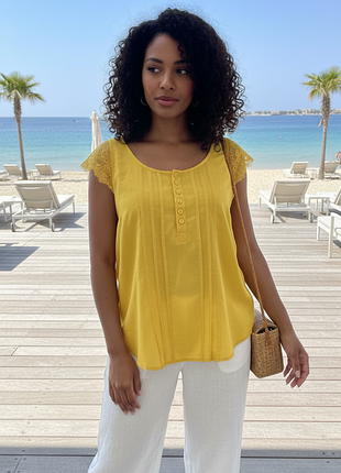 Блуза с кружевным рукавчиком alain murati, франция