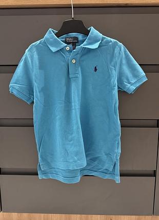 Polo ralph lauren бірюзова поло футболка на хлопчика 6 років