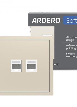 Розетка комп'ютерна подвійна ardero er152pc-c soft шампань