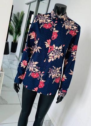 Мужская рубашка topman, цветочный принт, stretch skinny fit