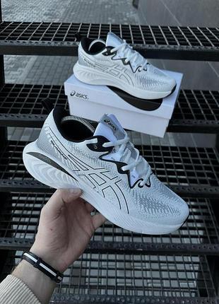 Asics gel cumulus white, кросівки чоловічі асикс гель кумулус білі спортивні