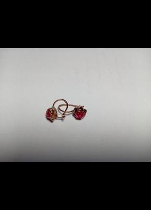 Сережки срібло з позолотою
