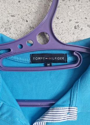 Поло женское tommy hilfiger m размер голубое состояние нового котон эластан