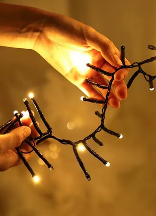 Led гирлянда 10м, светодиодная, питание батарейки аа