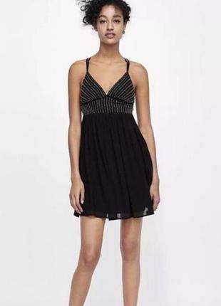 Шифонова сукня zara з бісером