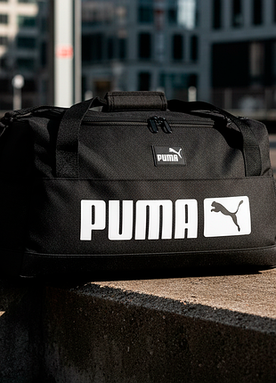 Спортивна сумка чорна puma для подорожей тренувань до залу пума