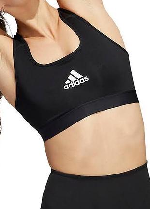 Чорний спортивний топ від adidas розмір m топік майка бюстгальтер оригінал