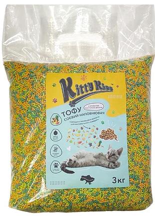 Kitty kiss тофу соєвий наповнювач з ароматом екзотичних фруктів, 3 кг